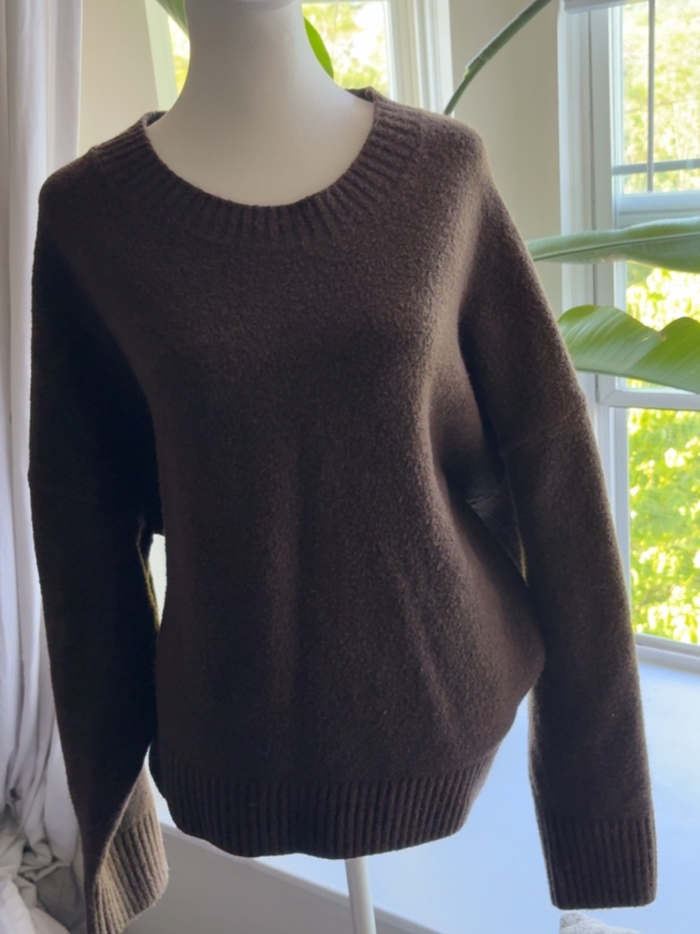 Zara Chocolate Brown Crewneck Sweater